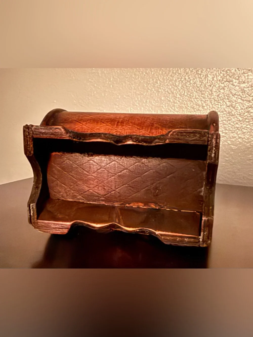 Vintage Style Embossed Treasure Chest Trinket Box | Rustic Decor Storage